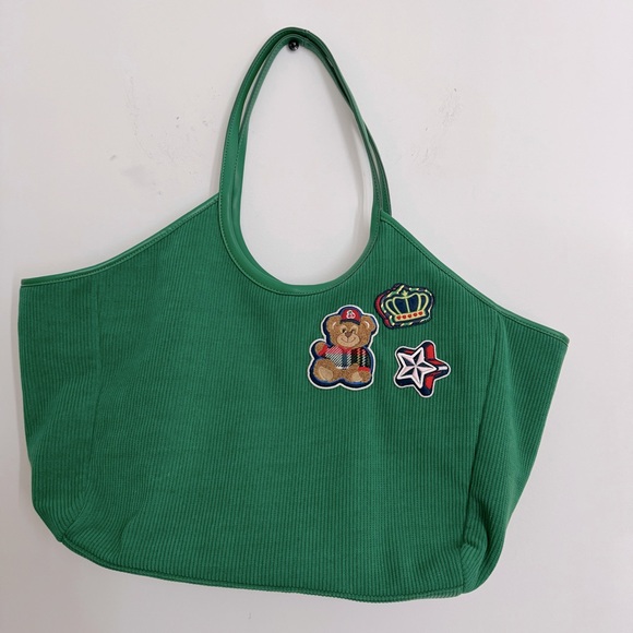 Stoney Clover Lane Handbags - Stoney Clover Lane Green Corduroy Scoop Tote